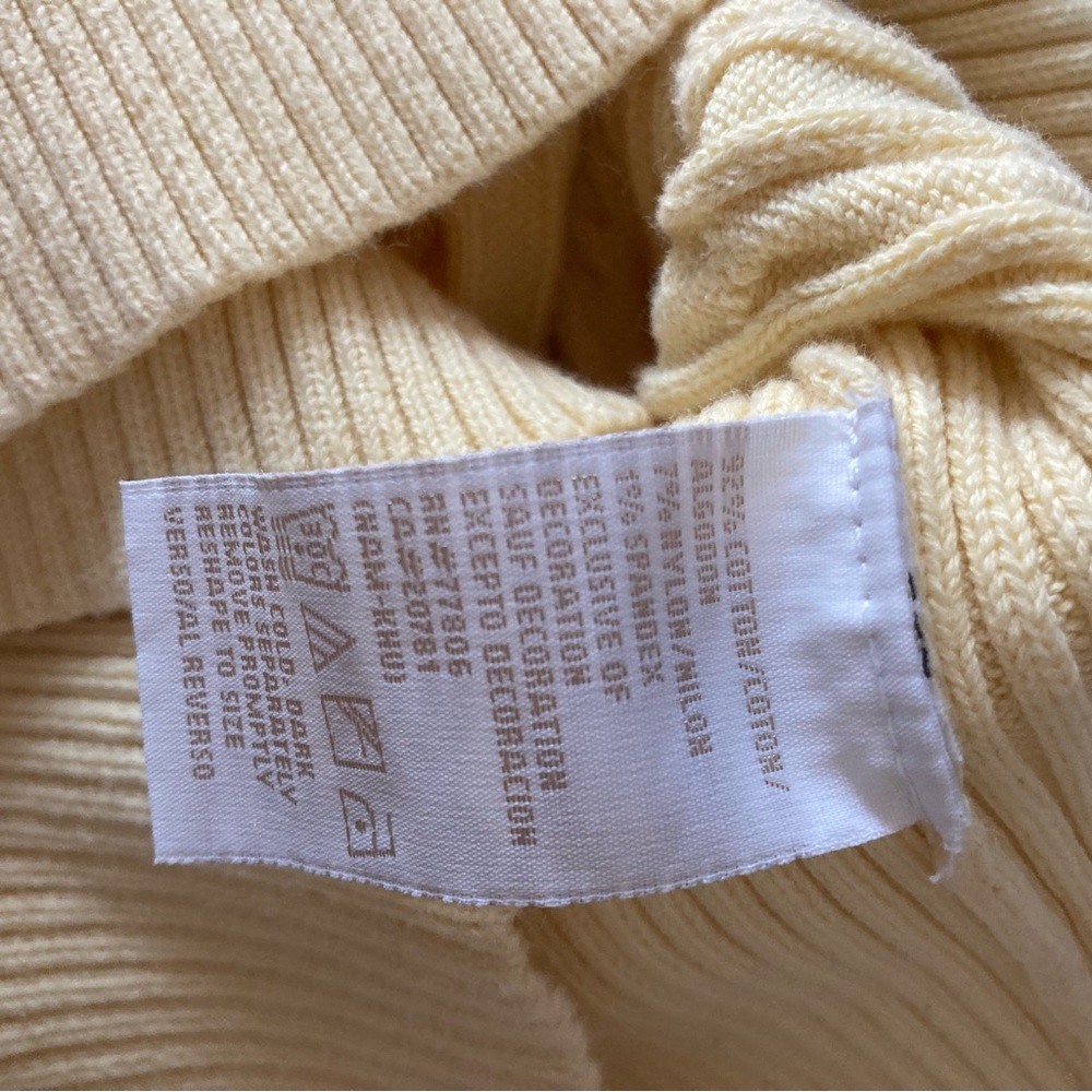 Butter Yellow Classic Cable Knit Tommy Hilfiger Sweater Size Medium - Picture 6 of 6